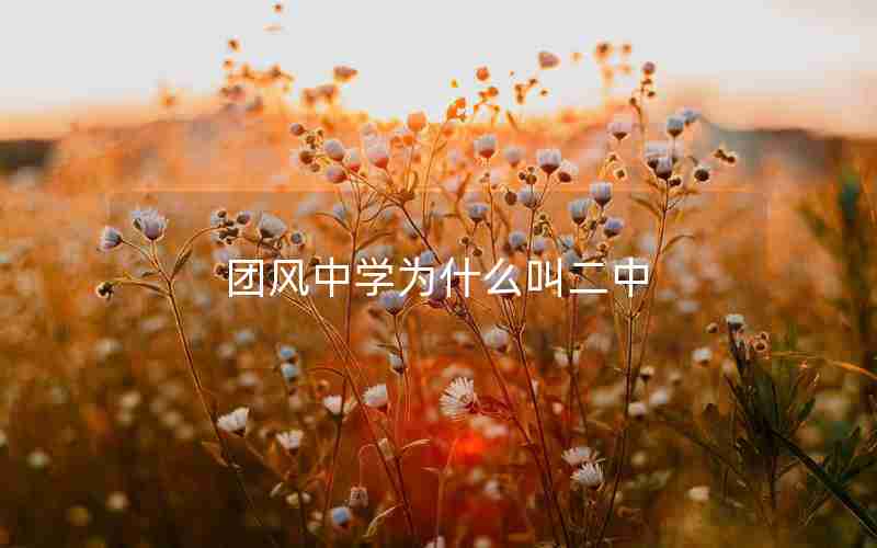 团风中学为什么叫二中