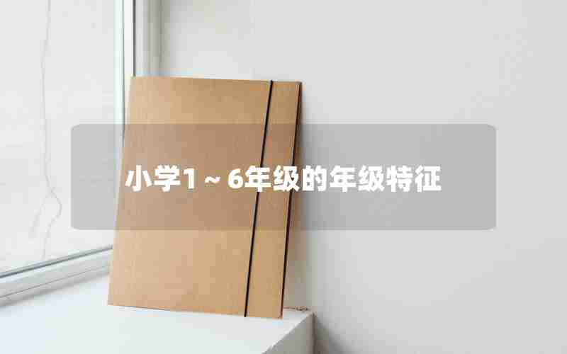小学1～6年级的年级特征