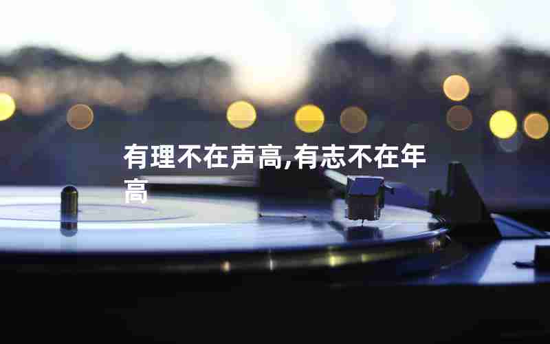 有理不在声高,有志不在年高