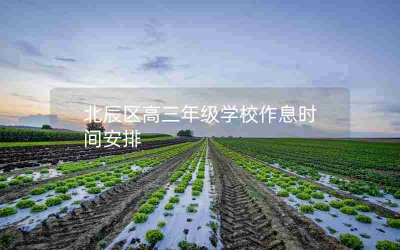 北辰区高三年级学校作息时间安排