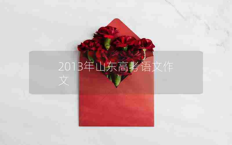 2013年山东高考语文作文