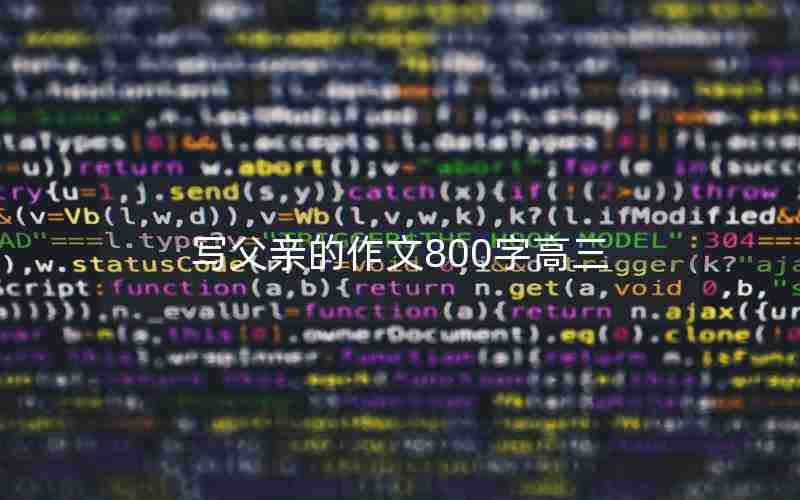 写父亲的作文800字高三