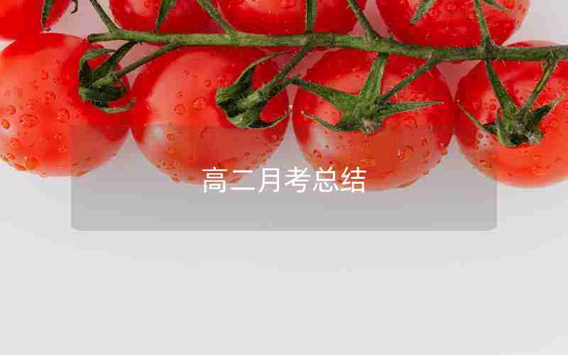 高二月考总结