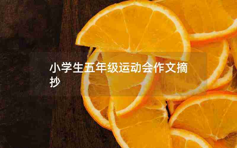小学生五年级运动会作文摘抄