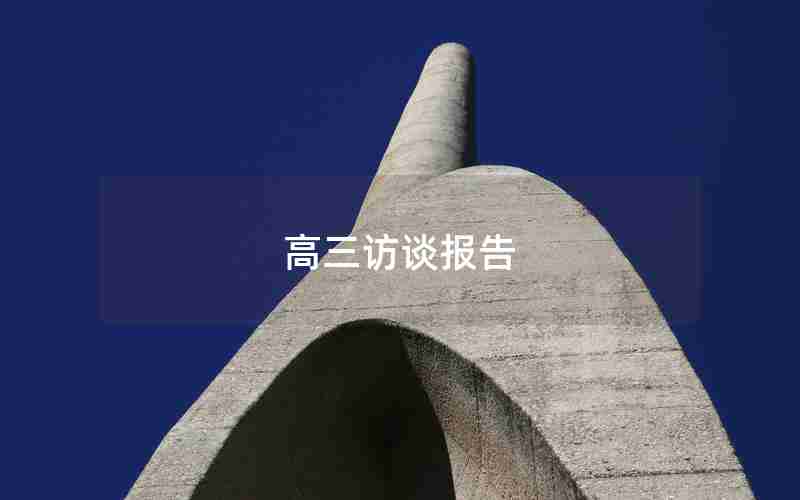 高三访谈报告