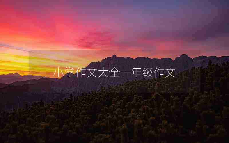 小学作文大全一年级作文