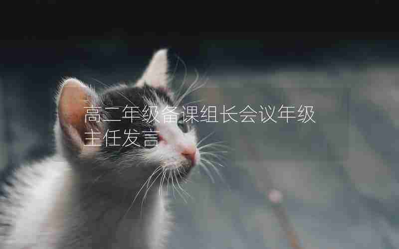 高二年级备课组长会议年级主任发言