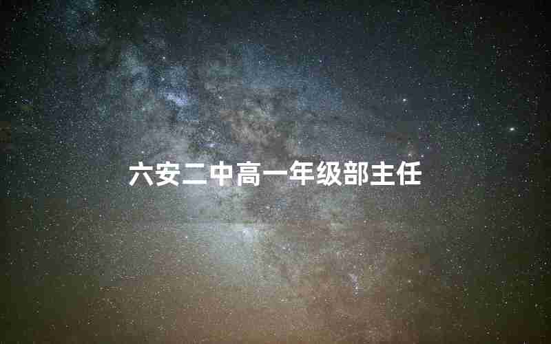 六安二中高一年级部主任
