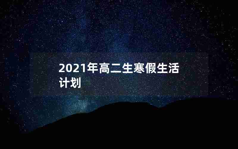 2021年高二生寒假生活计划