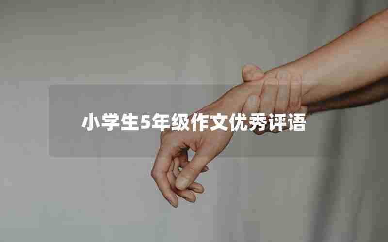 小学生5年级作文优秀评语