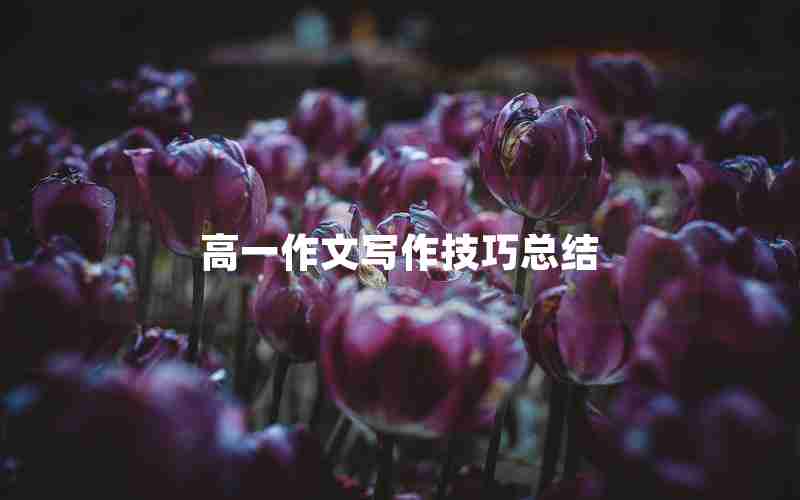 高一作文写作技巧总结