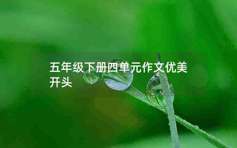 五年级下册四单元作文优美开头