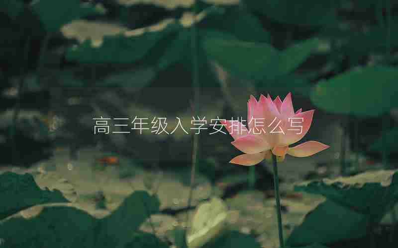 高三年级入学安排怎么写