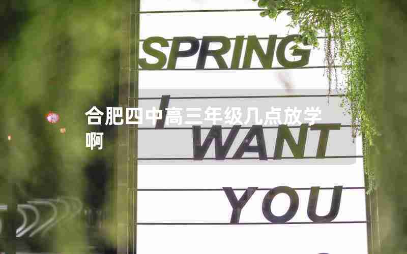 合肥四中高三年级几点放学啊