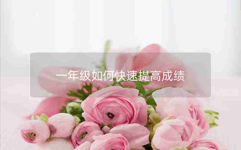 一年级如何快速提高成绩