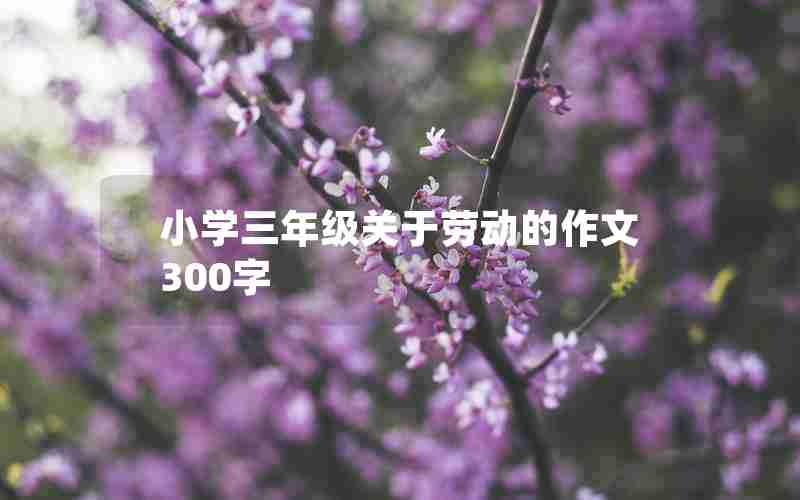 小学三年级关于劳动的作文300字