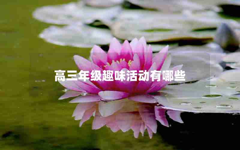 高三年级趣味活动有哪些
