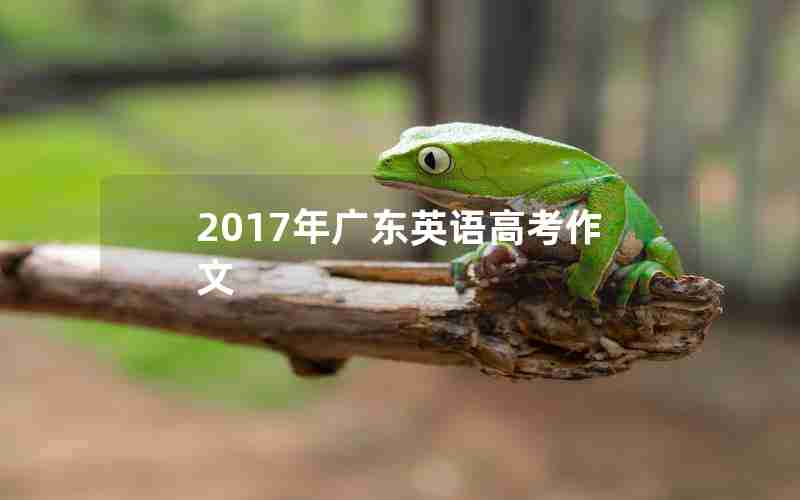 2017年广东英语高考作文