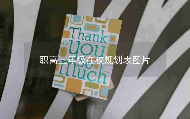 职高三年级在校规划表图片