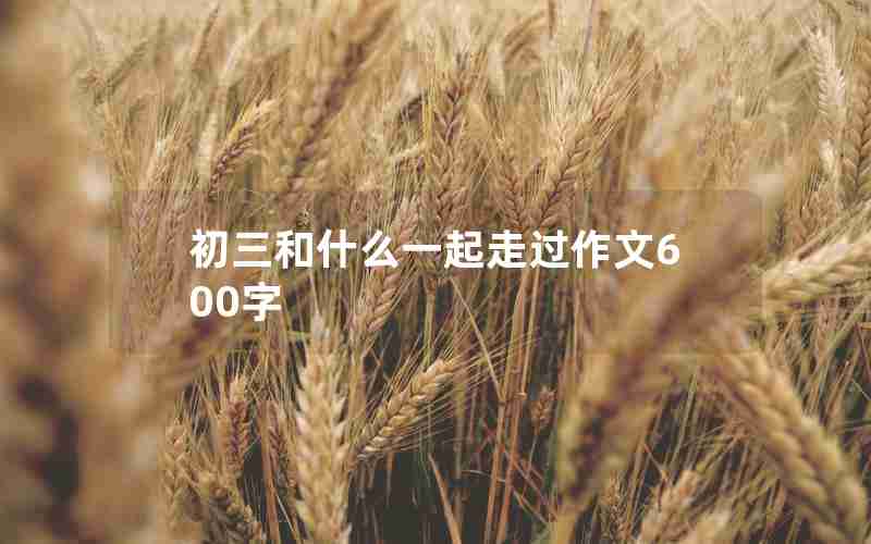 初三和什么一起走过作文600字