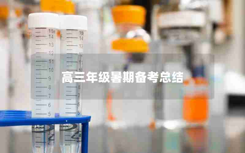高三年级暑期备考总结
