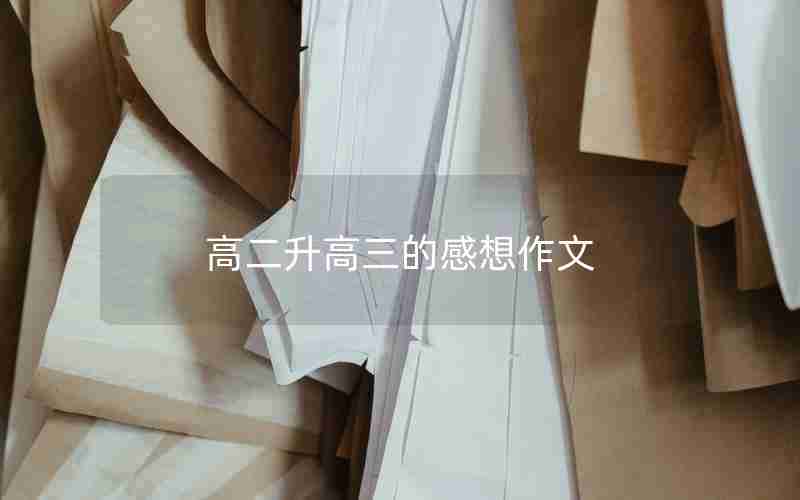 高二升高三的感想作文
