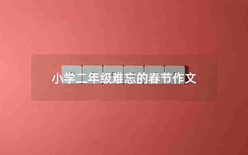 小学二年级难忘的春节作文