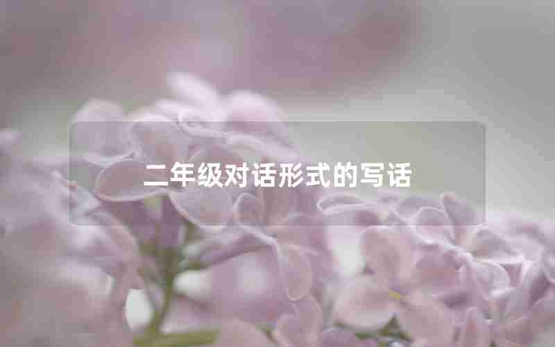 二年级对话形式的写话