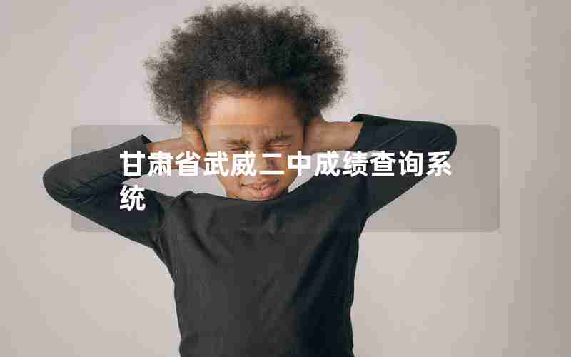 甘肃省武威二中成绩查询系统