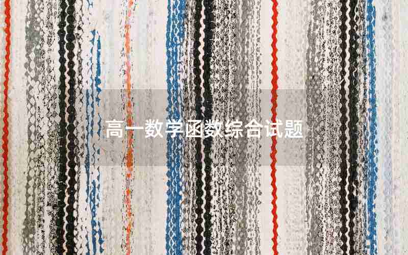 高一数学函数综合试题