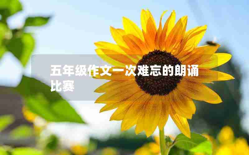 五年级作文一次难忘的朗诵比赛