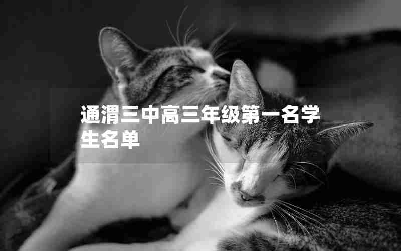 通渭三中高三年级第一名学生名单