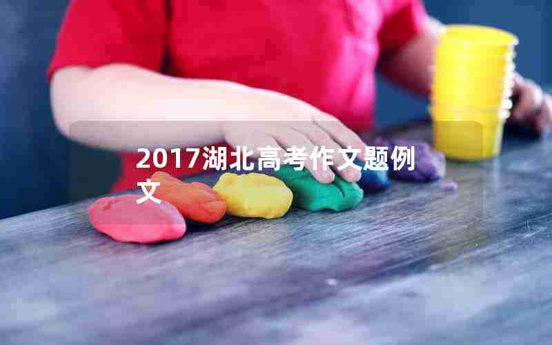 2017湖北高考作文题例文