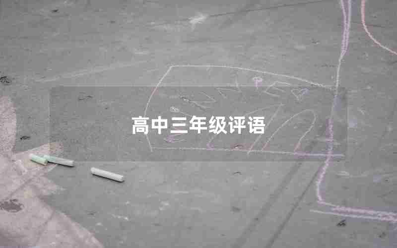 高中三年级评语