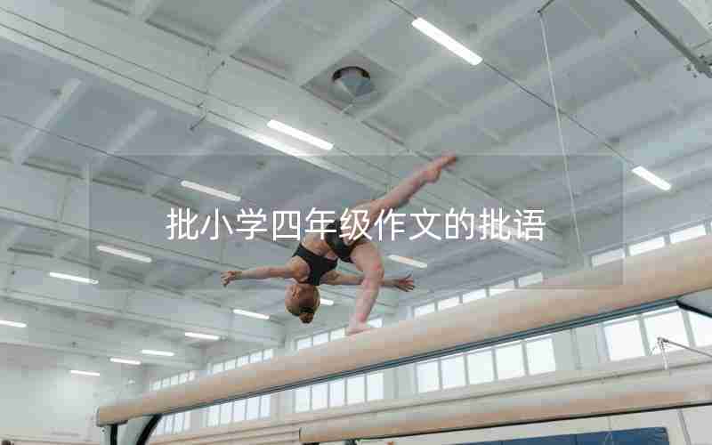 批小学四年级作文的批语