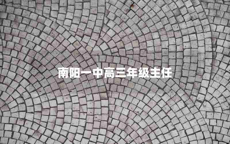 南阳一中高三年级主任