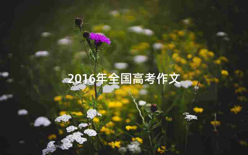 2016年全国高考作文
