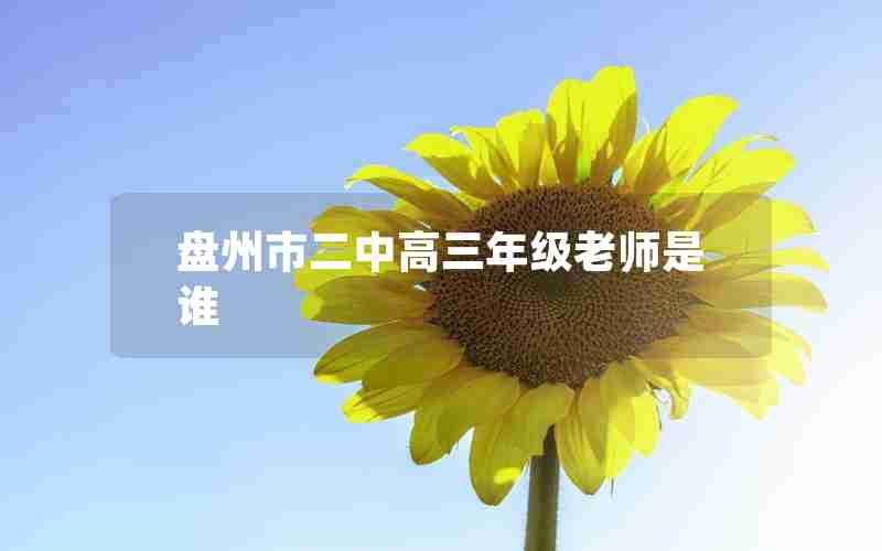 盘州市二中高三年级老师是谁