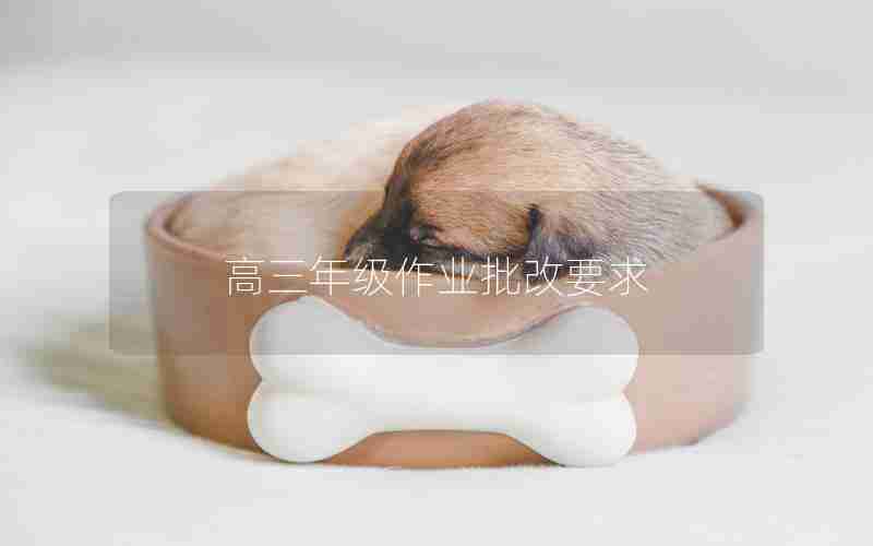 高三年级作业批改要求