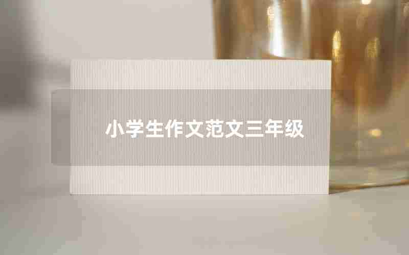 小学生作文范文三年级