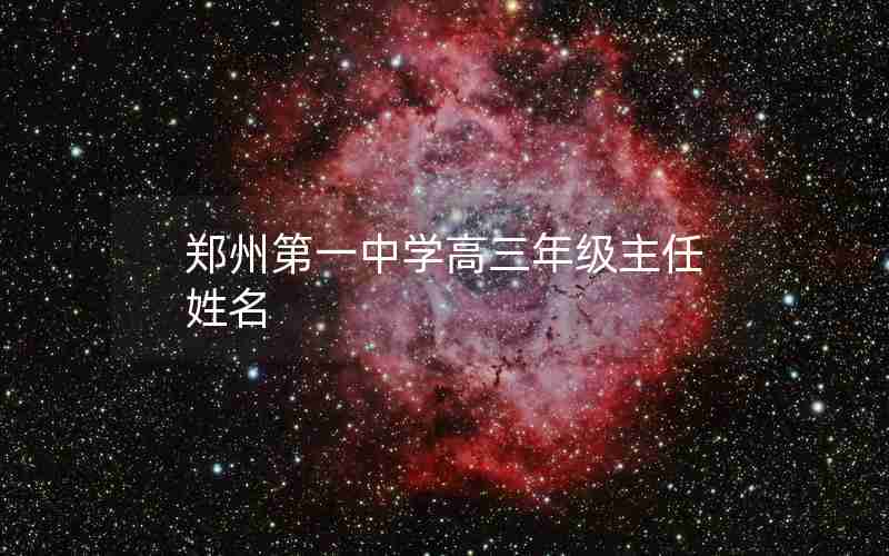 郑州第一中学高三年级主任姓名