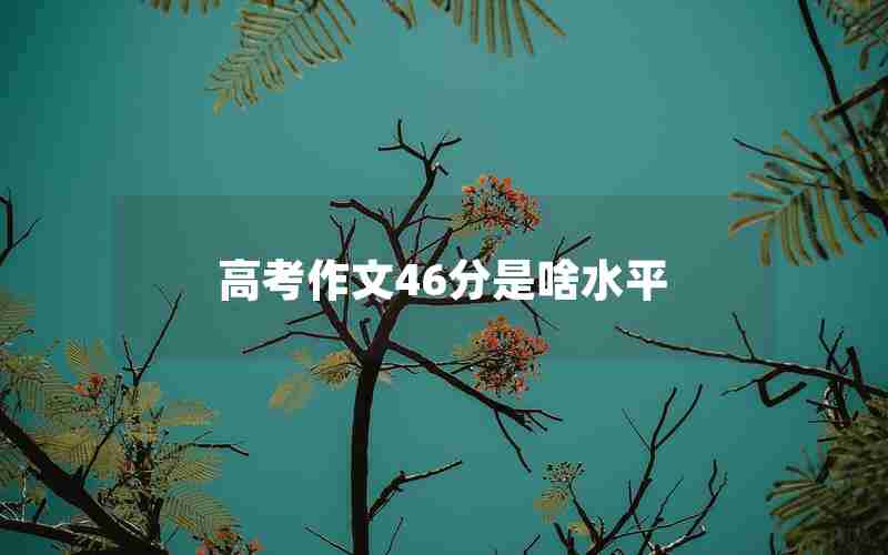 高考作文46分是啥水平