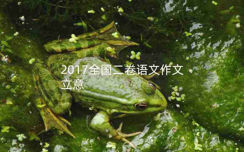 2017全国二卷语文作文立意