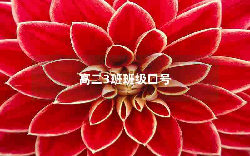 高二3班班级口号