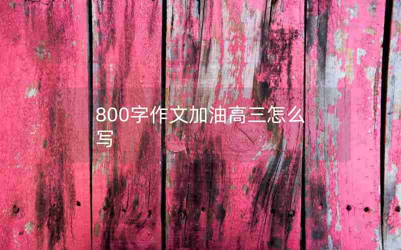 800字作文加油高三怎么写