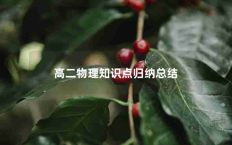 高二物理知识点归纳总结