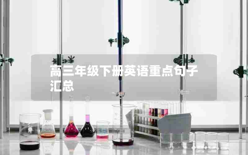 高三年级下册英语重点句子汇总