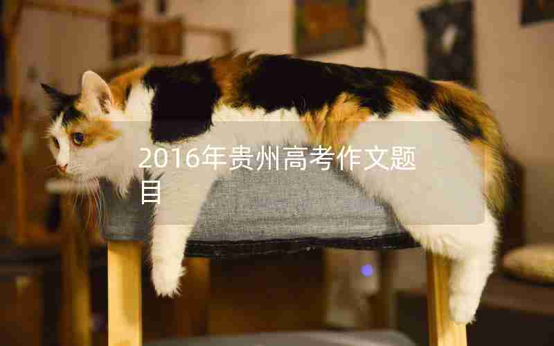 2016年贵州高考作文题目