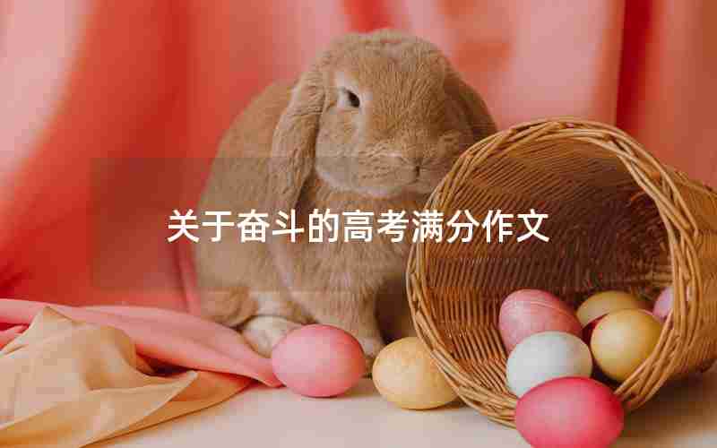 关于奋斗的高考满分作文
