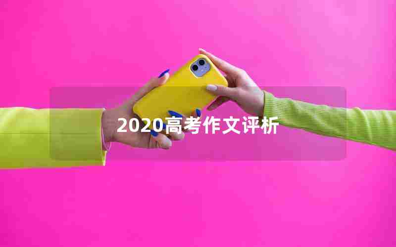 2020高考作文评析